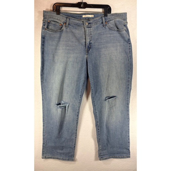 Levi's Denim - Levi's Boyfriend Jeans Plus Size 20W Distressed Light Wash Straight Leg Denim